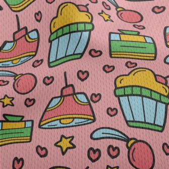 Kawaii Cartoon Pattern Athletic Mesh Flat Back