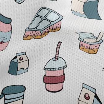 Hand Drawn Berry Dairy Product Athletic Mesh Flat Back