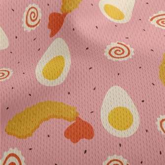 Cartoon Ramen Side Dishes Athletic Mesh Flat Back