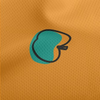 Blue Art Apple Athletic Mesh Flat Back