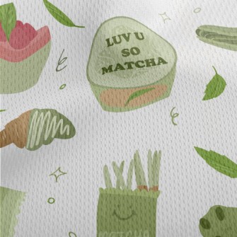 Matcha Flavored Dessert Athletic Mesh Flat Back