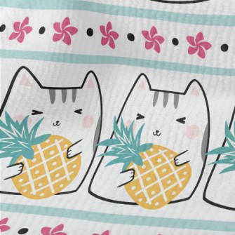 Cute Cat Eating Fruit Terry