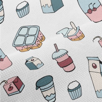 Hand Drawn Berry Dairy Product Performance Linen