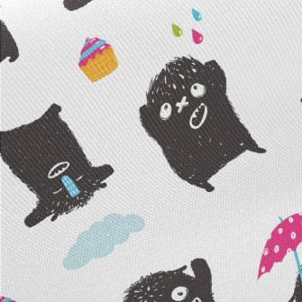 Happy Little Black Monster Twill