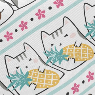 Cute Cat Eating Fruit Twill