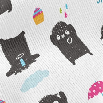 Happy Little Black Monster Standard Corduroy