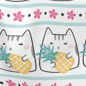 Cute Cat Eating Fruit Stretch Ponte