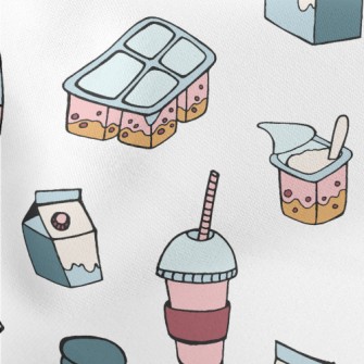 Hand Drawn Berry Dairy Product Stretch Ponte