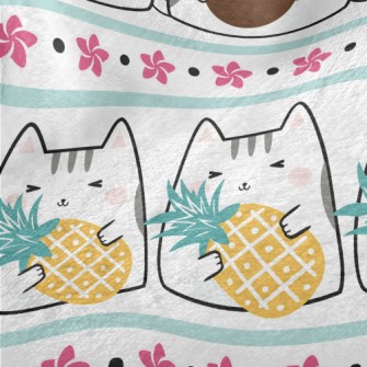 Cute Cat Eating Fruit Minky