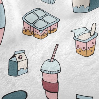 Hand Drawn Berry Dairy Product Minky