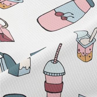 Hand Drawn Berry Dairy Product Piqué