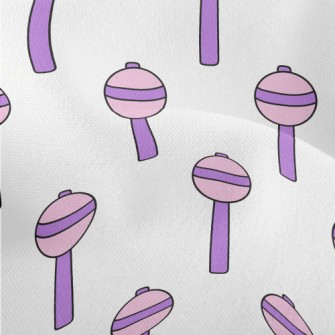 Cartoon Purple Lollipop Lightweight Performance Linen
