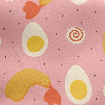 Cartoon Ramen Side Dishes Jersey Backed Fleece