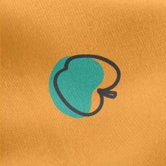 Blue Art Apple Jersey Backed Fleece