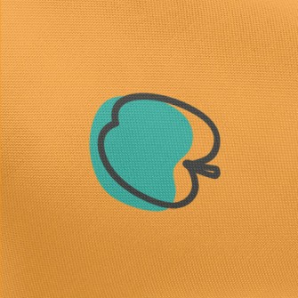 Blue Art Apple Pongee