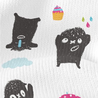Happy Little Black Monster Stretch Jersey