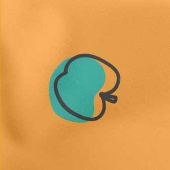 Blue Art Apple Lightweight Cotton Poplin