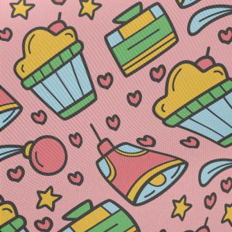 Kawaii Cartoon Pattern Midweight Cotton Poplin