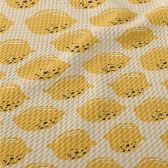 Hand Drawn Fresh Lemon Birdseye Piqué