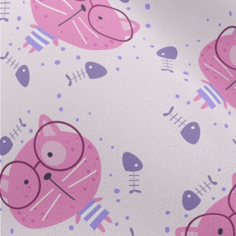 Pink Glasses Cat Chiffon