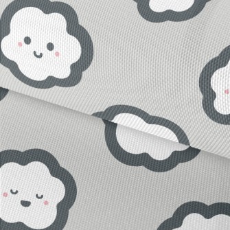 Cartoon Hand Drawn White Cloud Waterproof Oxford