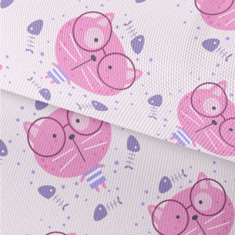 Pink Glasses Cat Waterproof Oxford