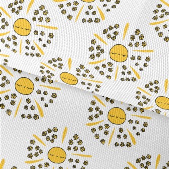 Hand Drawn Sun And Small Yello Waterproof Oxford
