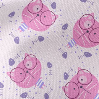 Pink Glasses Cat Waterproof Canvas