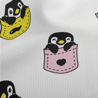 Cute Pocket Penguin Athletic Mesh Flat Back