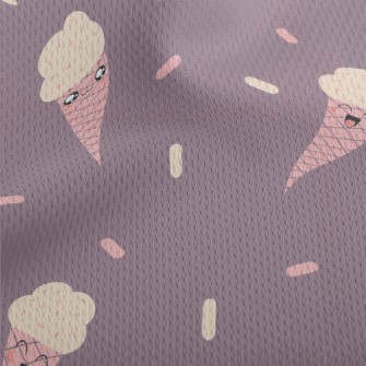 Happy Ice Cream Cone Athletic Mesh Flat Back