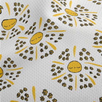 Hand Drawn Sun And Small Yello Athletic Mesh Flat Back
