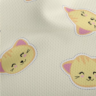 Cartoon Cat Stickers Athletic Mesh Flat Back