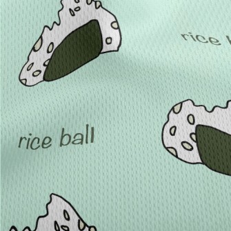 Rice Ball Bite Doodle Athletic Mesh Flat Back