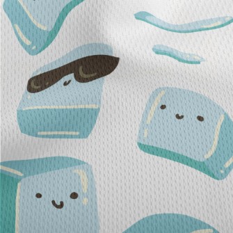 Cute Hand Drawn Ice Cubes Athletic Mesh Flat Back