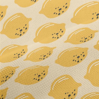 Hand Drawn Fresh Lemon Performance Linen