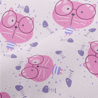 Pink Glasses Cat Performance Linen