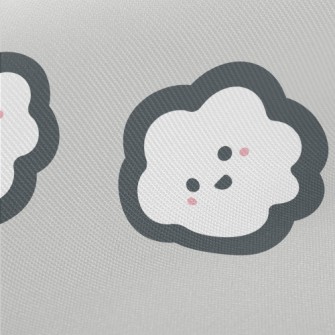 Cartoon Hand Drawn White Cloud Twill