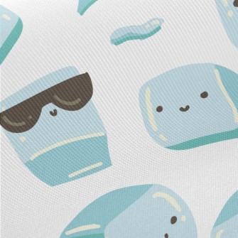 Cute Hand Drawn Ice Cubes Twill