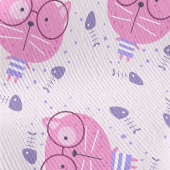 Pink Glasses Cat Standard Corduroy