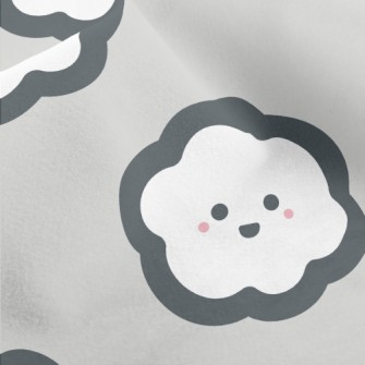 Cartoon Hand Drawn White Cloud Micro Fleece