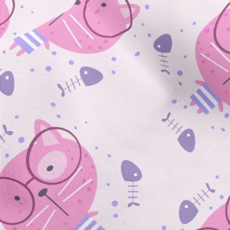 Pink Glasses Cat Micro Fleece