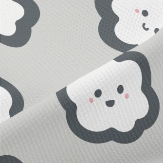 Cartoon Hand Drawn White Cloud Piqué