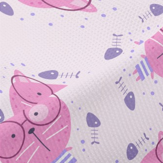 Pink Glasses Cat Piqué