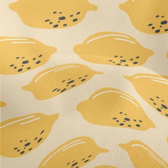 Hand Drawn Fresh Lemon Lightweight Performance Linen