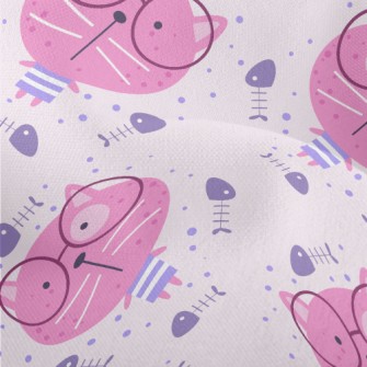 Pink Glasses Cat Lightweight Performance Linen