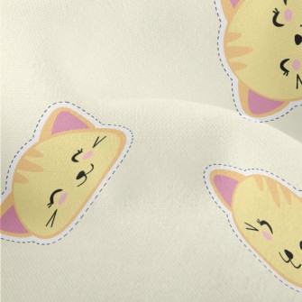 Cartoon Cat Stickers Lightweight Performance Linen