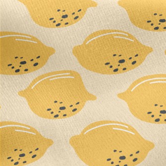 Hand Drawn Fresh Lemon Jersey Backed Fleece