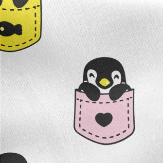 Cute Pocket Penguin Jersey Backed Fleece