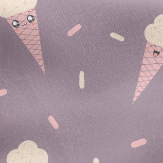 Happy Ice Cream Cone Jersey Backed Fleece