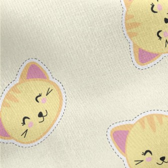 Cartoon Cat Stickers Jersey Backed Fleece